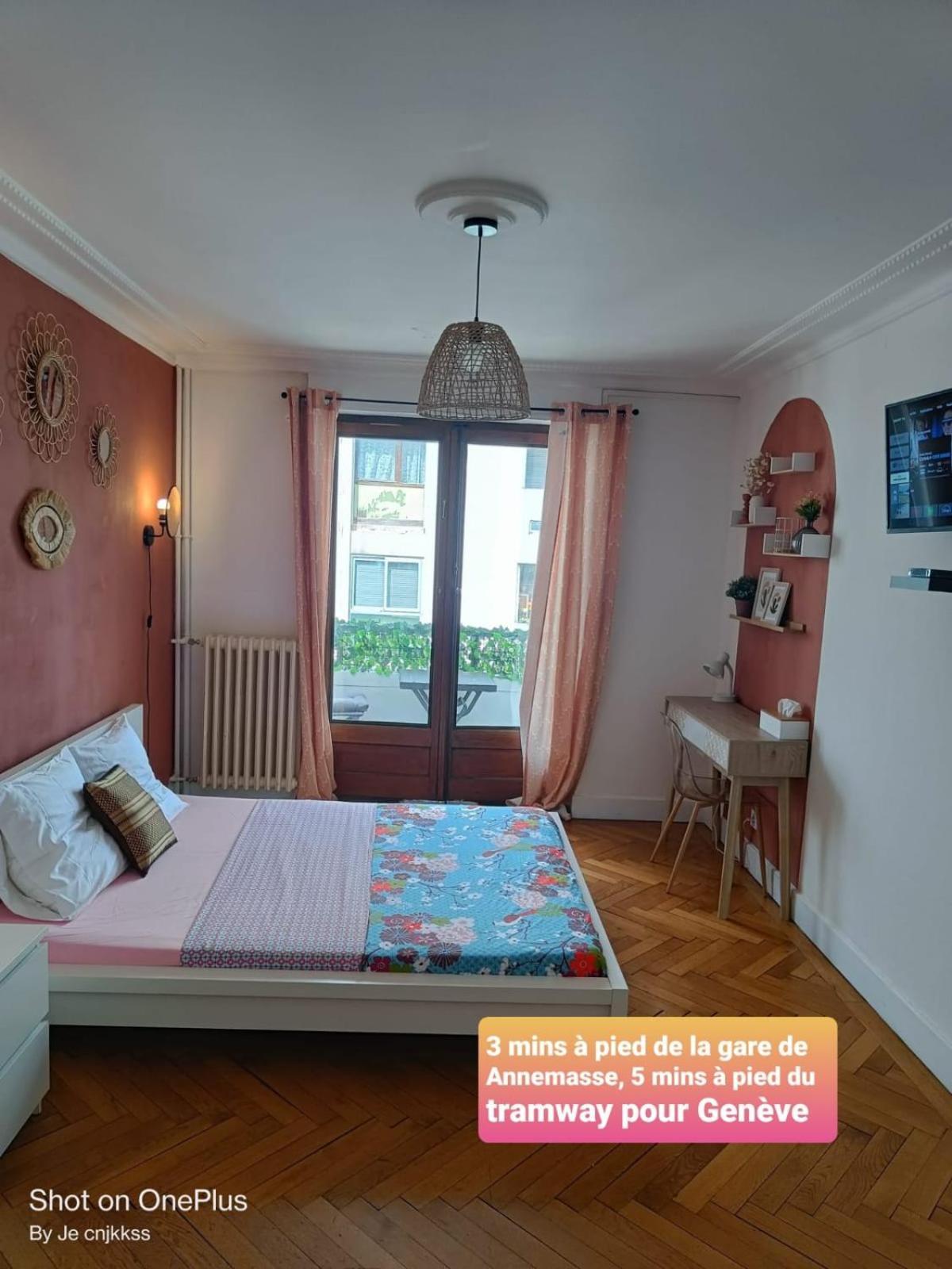 Belle Chambre D'Hote Avec Balcon Prive - 3 Mins Gare Annemasse - Geneve Acces Direct Exterior foto